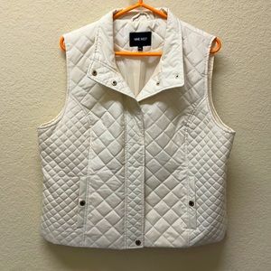 Cream Nine West puffer vest.